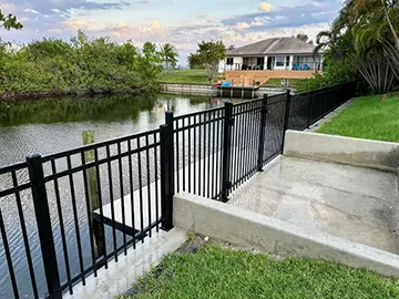 Custom aluminum fence installation.