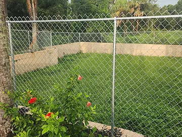 Custom chain link fence installation.